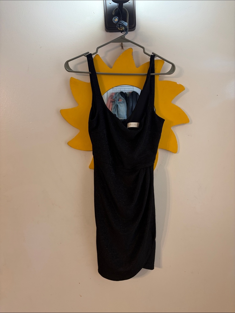 Black Sleeveless Draped Cocktail Dress Altar’d State Sz. M